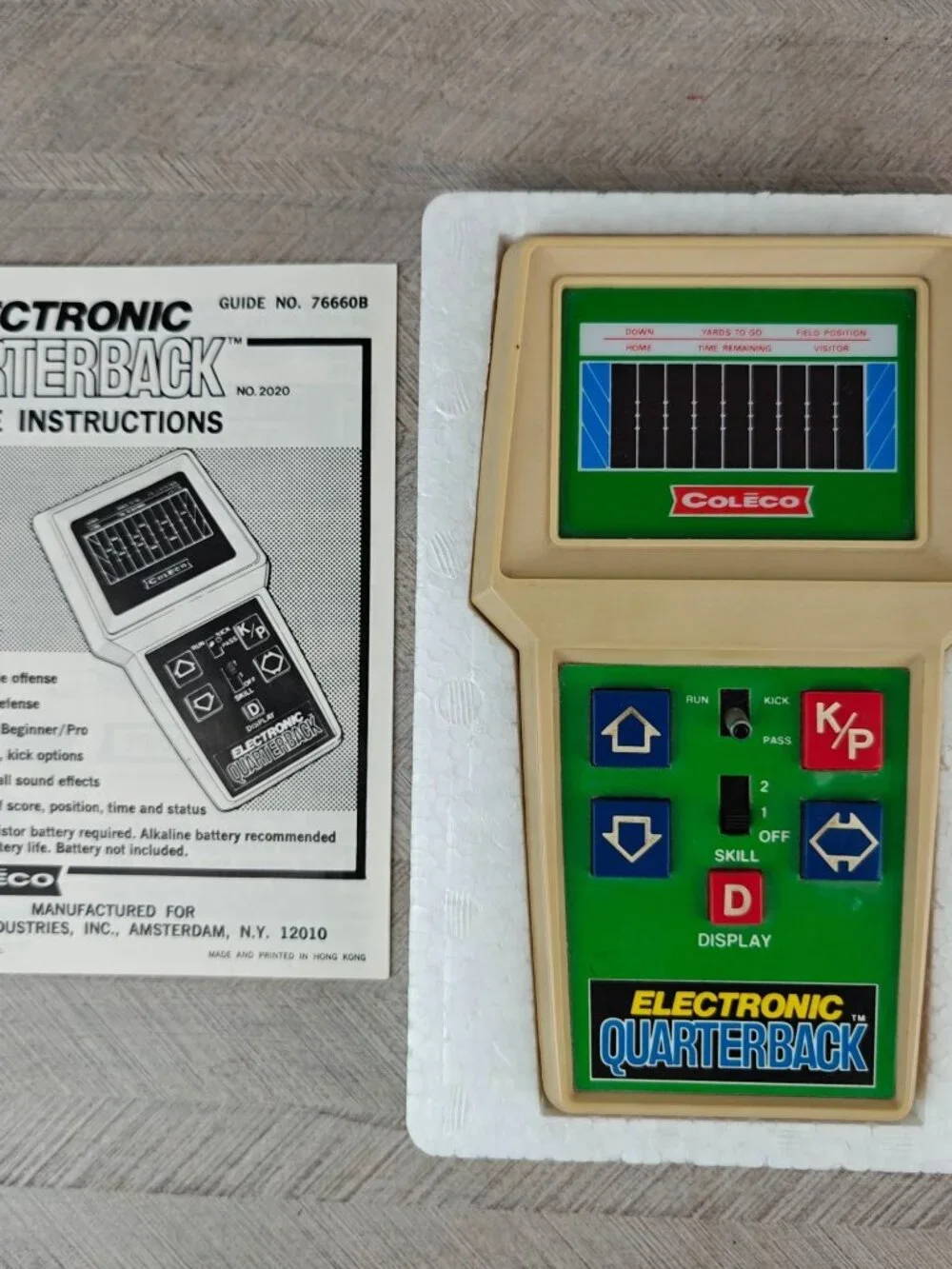 Vintage Coleco Electronic Quarterback Handheld Game 1978 w/Original Packaging